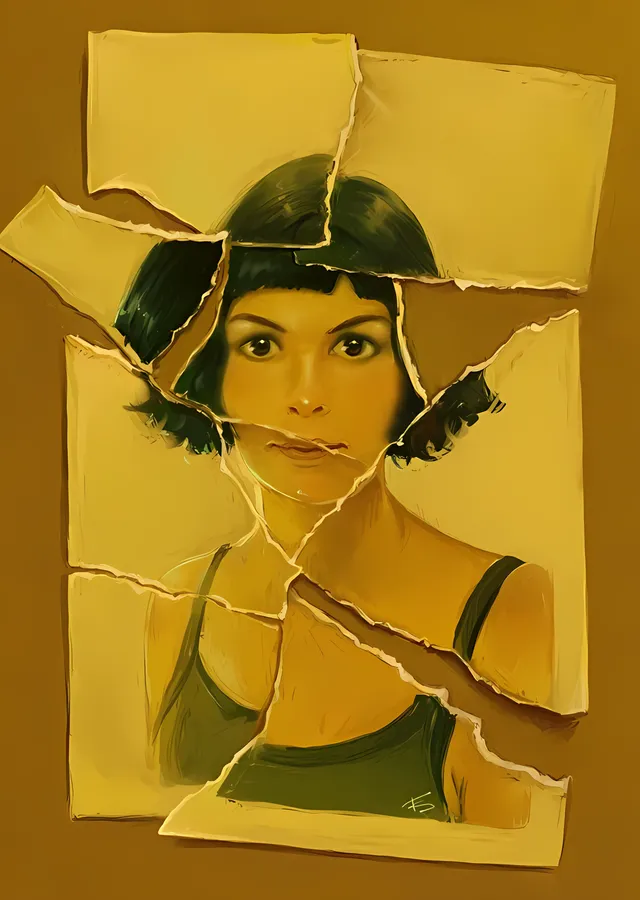Amélie: Yırtık Afiş metal tablo