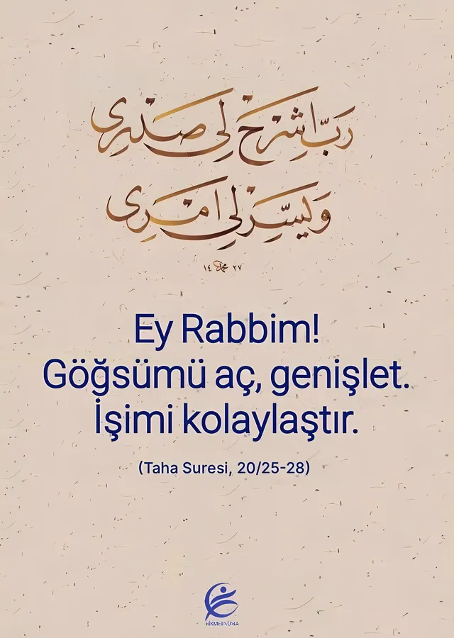Taha Suresi: Rabbim Göğsümü Aç metal tablo