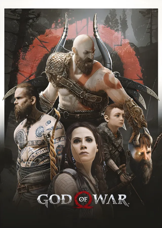 God of War: Aile Kadrosu metal tablo