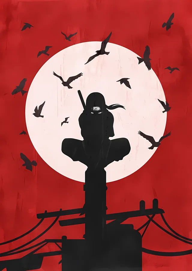 Itachi - Kızıl Ay metal tablo