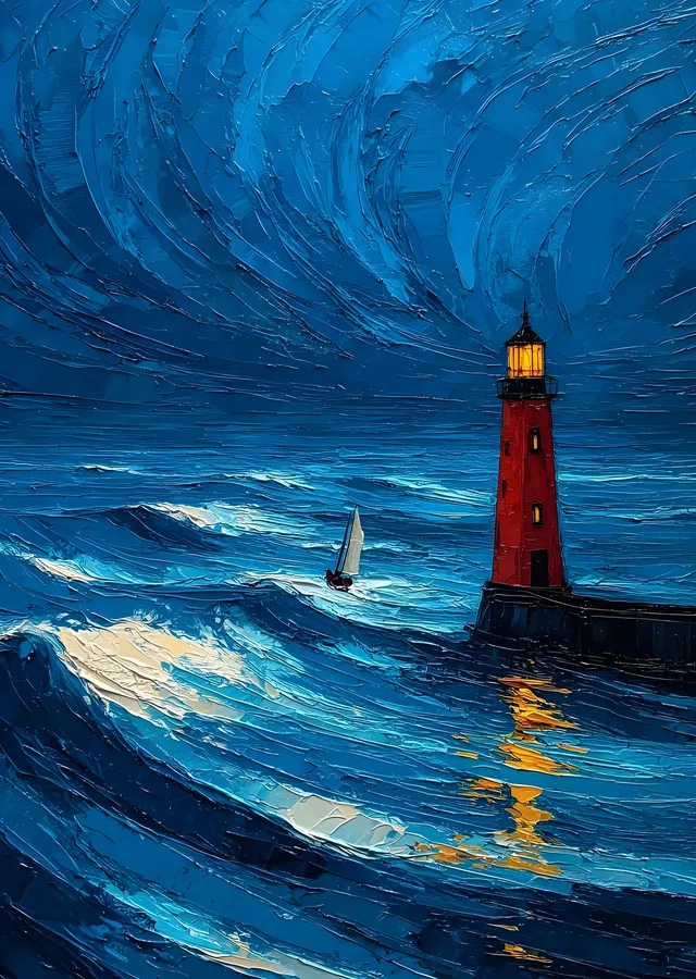 Deniz Feneri: Kızıl Fener metal tablo