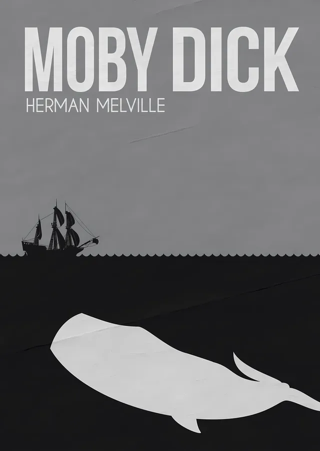 Moby Dick - Gri Denizde Beyaz Balina metal tablo