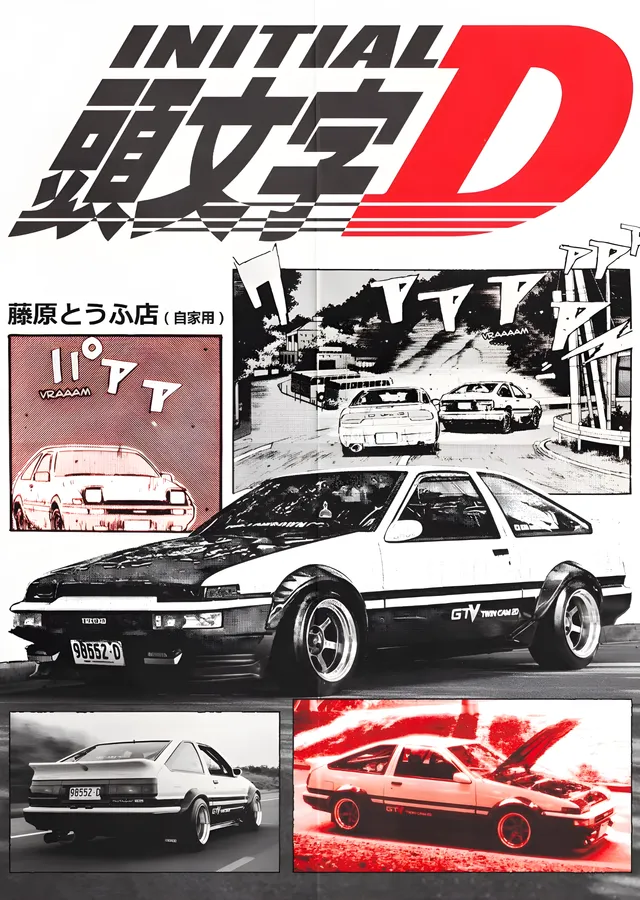 Initial D - Fujiwara Tofu Ten metal tablo