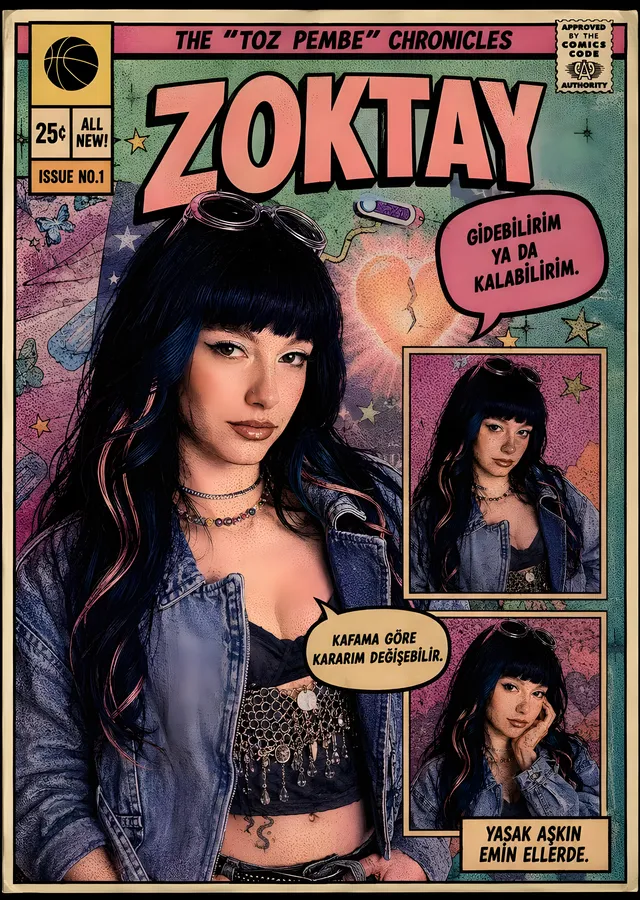 Zeynep Oktay - Toz Pembe Kapağı metal tablo