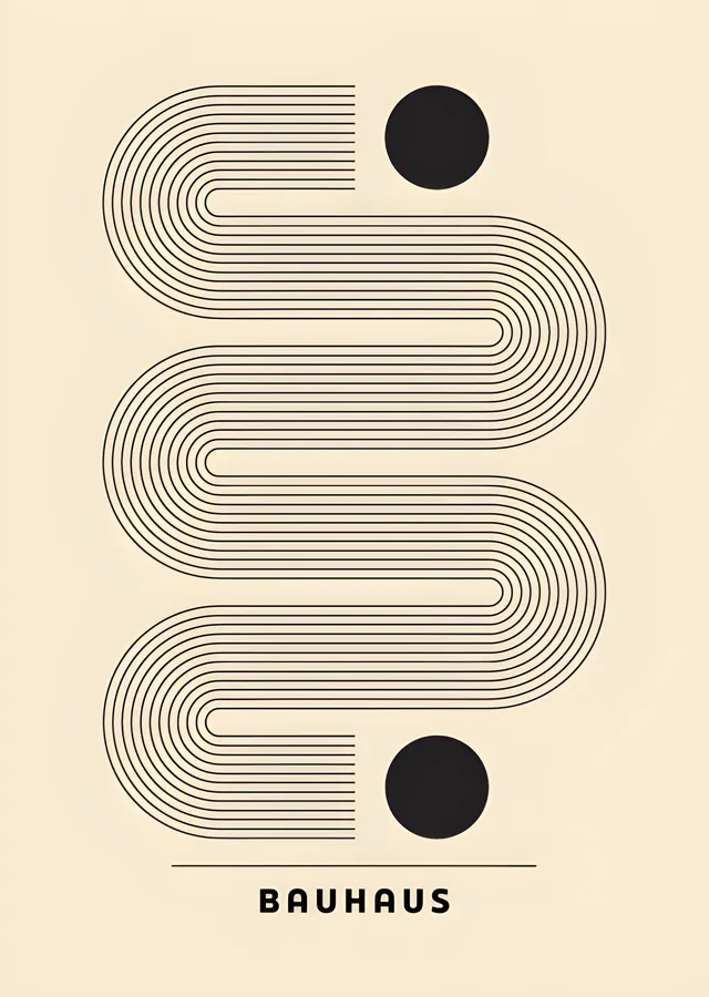 Bauhaus: Kıvrımlar metal tablo