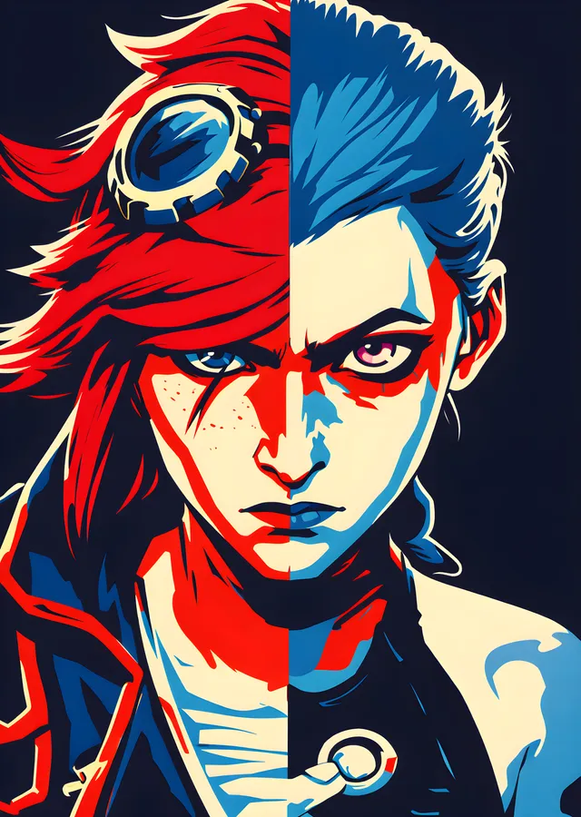 Jinx & Vi: Piltover'ın İki Yüzü metal tablo