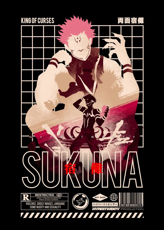 Sukuna - King of Curses metal tablo