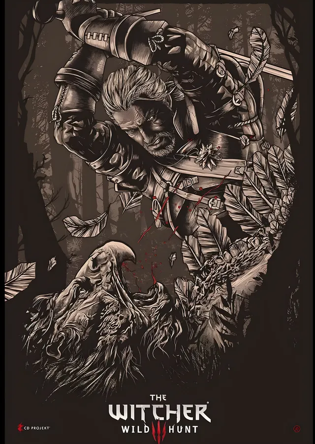 The Witcher: Vahşi Av metal tablo