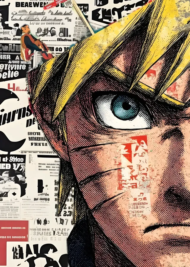 Naruto: Gazete Kolajı Portre metal tablo