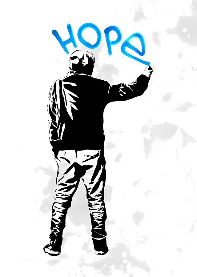 Banksy: HOPE İkonu metal tablo
