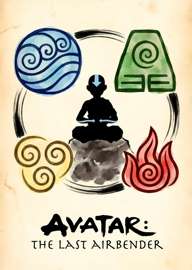 Avatar: Dört Element Dengesi metal tablo