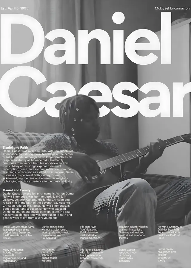 Daniel Caesar: Gitar Sahnesi metal tablo