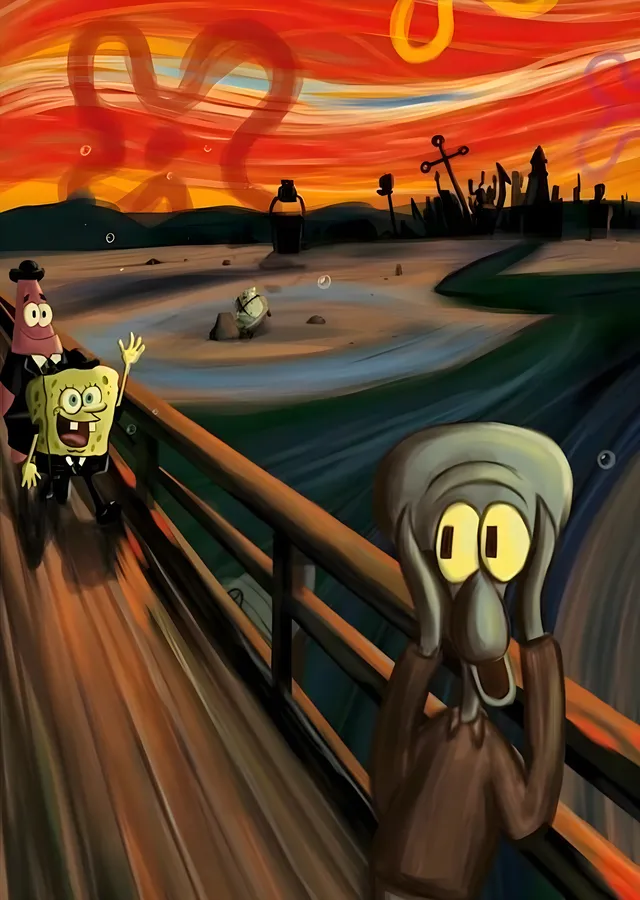 Çığlık: SpongeBob ve Squidward Yorumu metal tablo