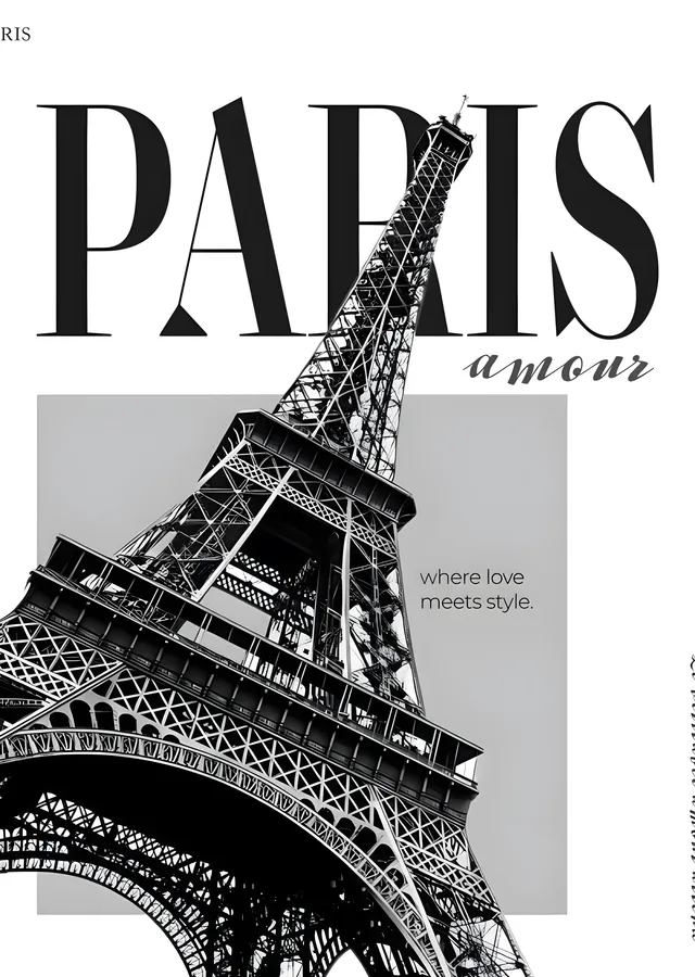 Paris Amour: Kulesiyle Buluşan Sevgi metal tablo