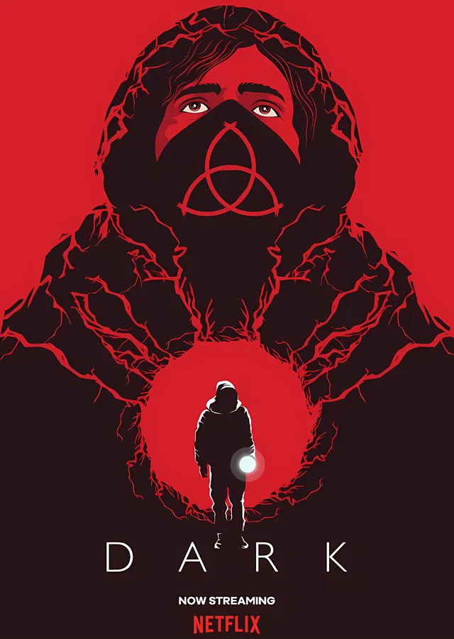 Dark - Kırmızı Halkanın Önünde Siluet metal tablo