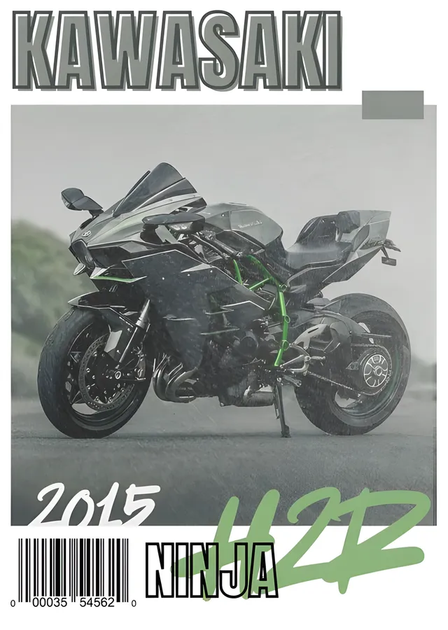 Kawasaki Ninja H2 - 2015 metal tablo