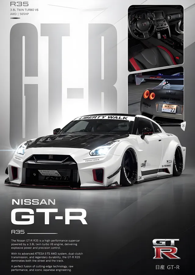 Nissan GT-R R35 metal tablo