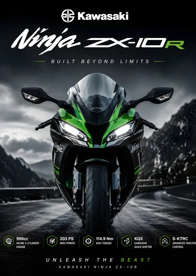 Kawasaki Ninja ZX-10R - Önden metal tablo