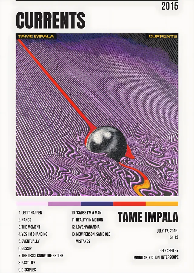 Tame Impala - Currents 2015 metal tablo