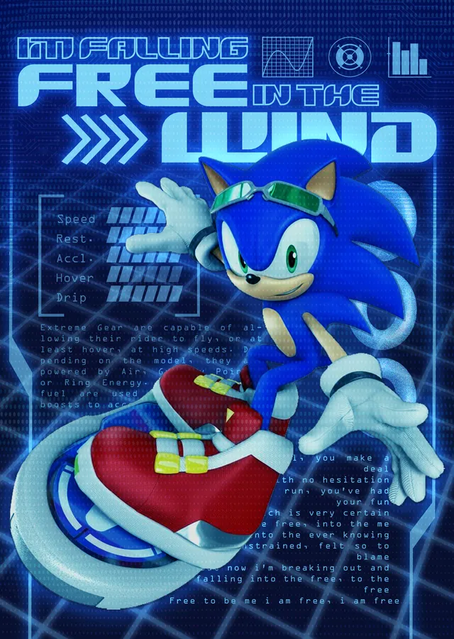 Sonic: Free in the Wind metal tablo