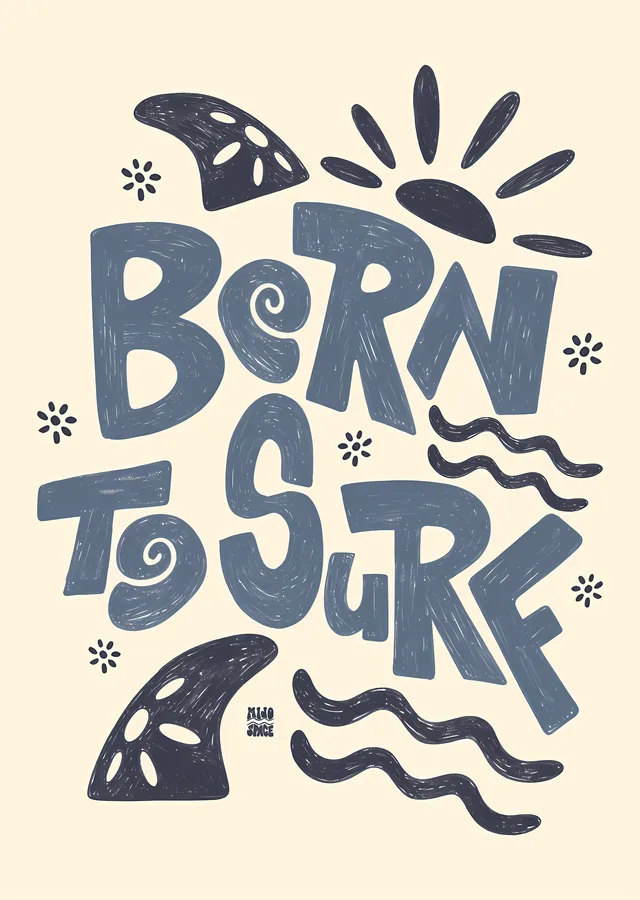 Born to Surf metal tablo