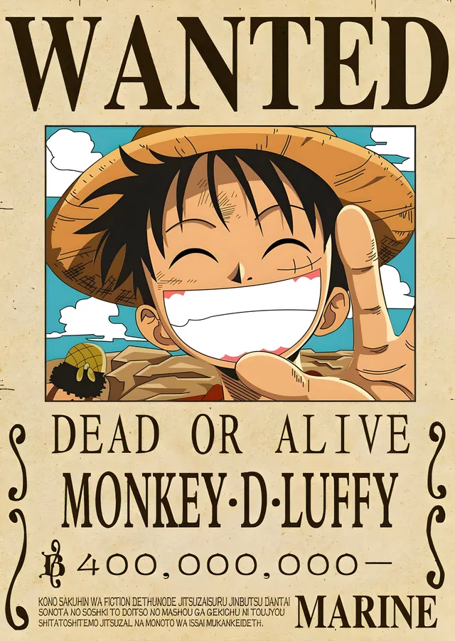 Monkey-D-Luffy: Wanted! metal tablo