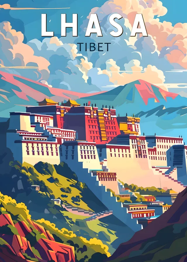 Lhasa Tibet: Potala Sarayı'nın Majesteleri metal tablo
