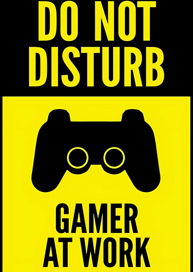 Gamer At Work: Rahatsız Etmeyin metal tablo