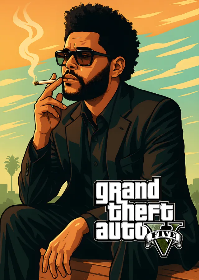 The Weeknd - GTA V Tarzı metal tablo