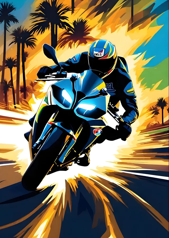 Mavi Superbike - Pop Art Viraj metal tablo