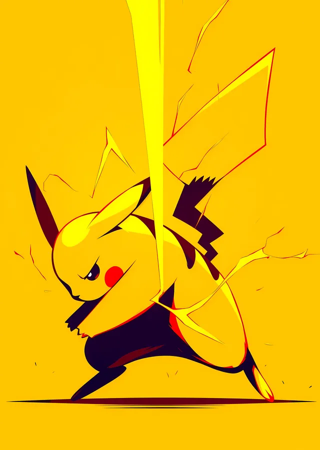 Pikachu: Sarı Enerji metal tablo
