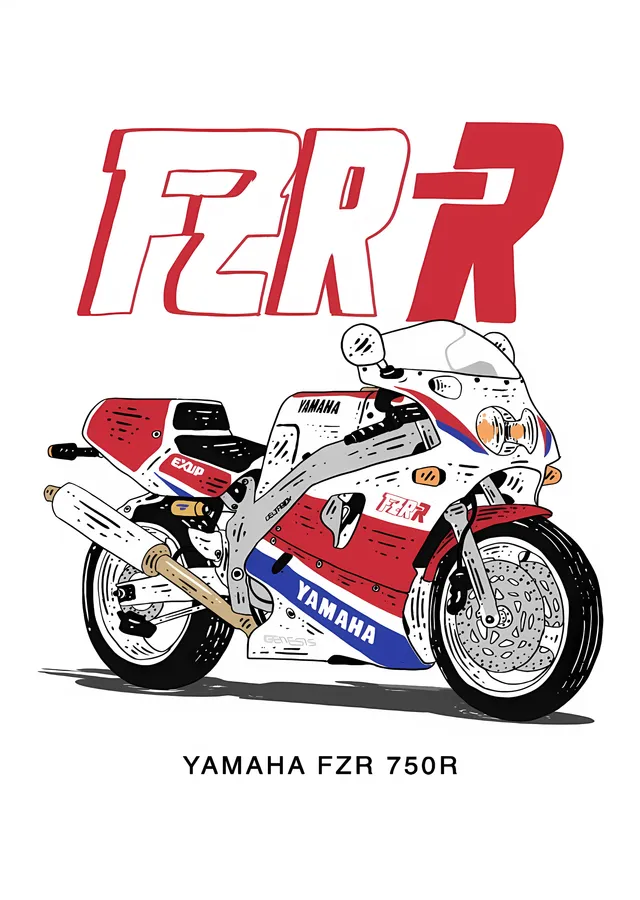 Yamaha FZR 750R metal tablo