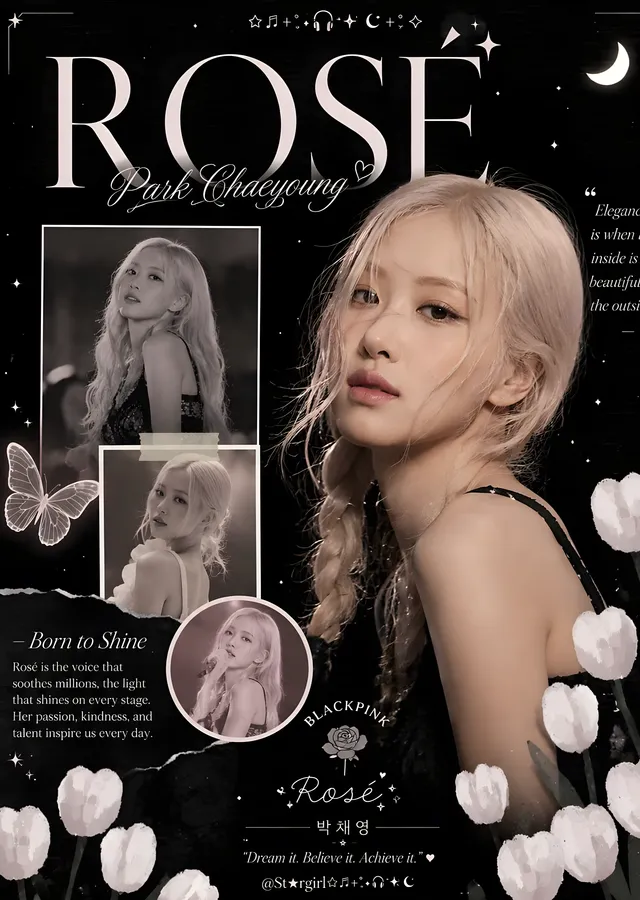 Rosé - Park Chaeyoung Kolajı metal tablo