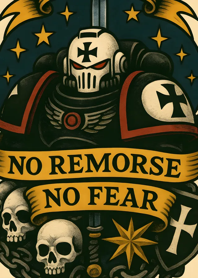 No Remorse No Fear metal tablo