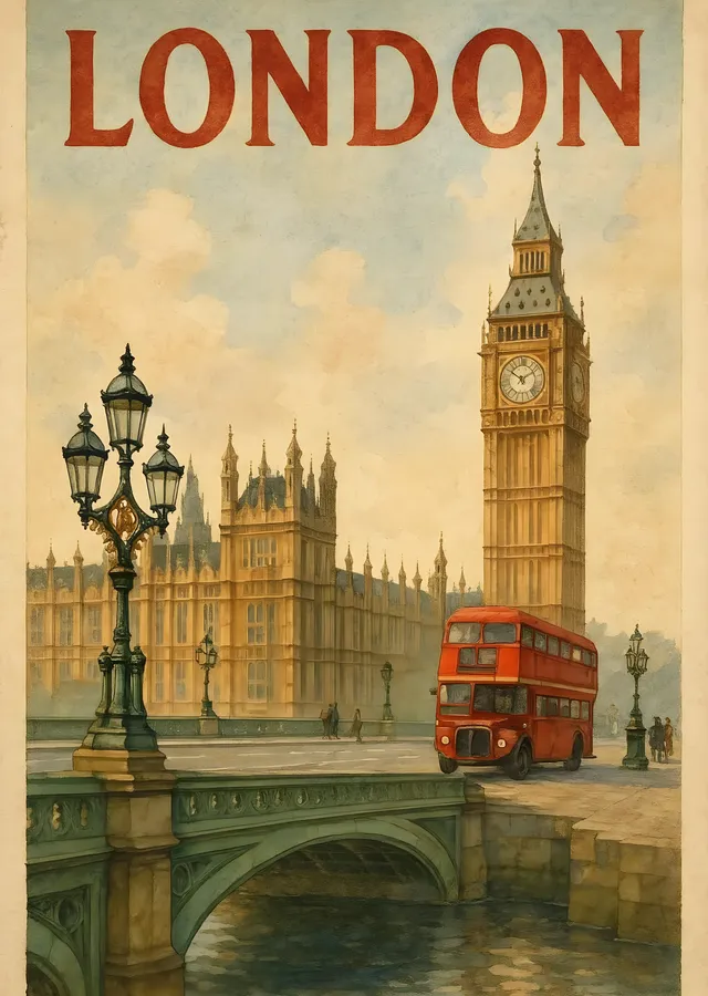 London Vintage metal tablo
