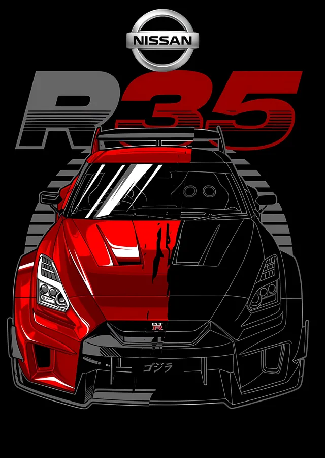Nissan GT-R R35 - Önden metal tablo