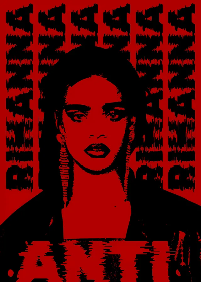 Rihanna: Anti Albüm Kapağı metal tablo