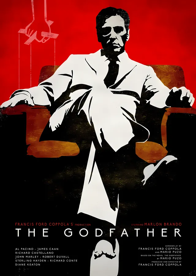 The Godfather: Kırmızı Zemin Kolaj metal tablo