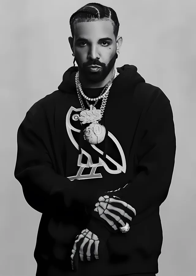 Drake: OVO Hoodie Portresi metal tablo