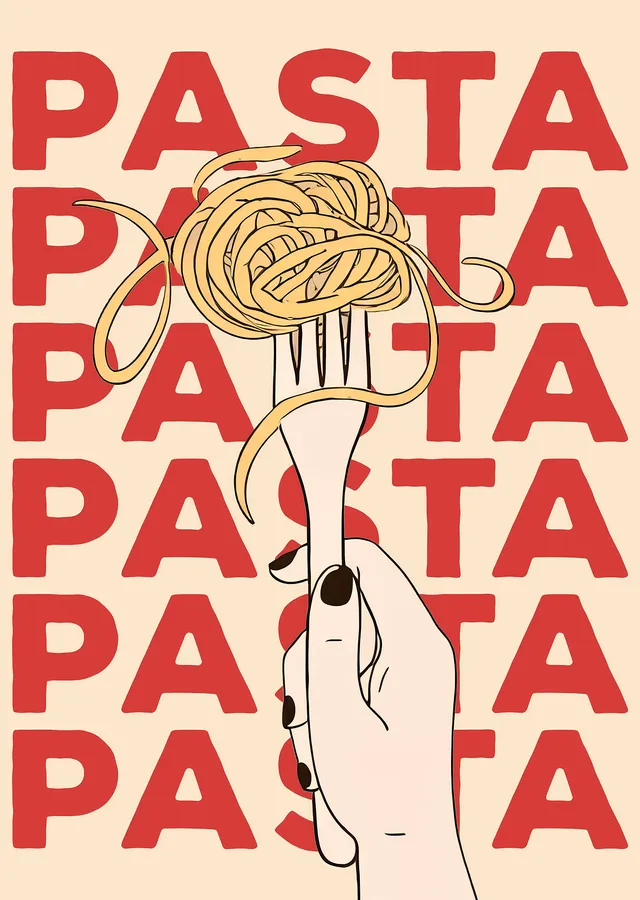 Pasta Aşkına: Spagetti ve El metal tablo