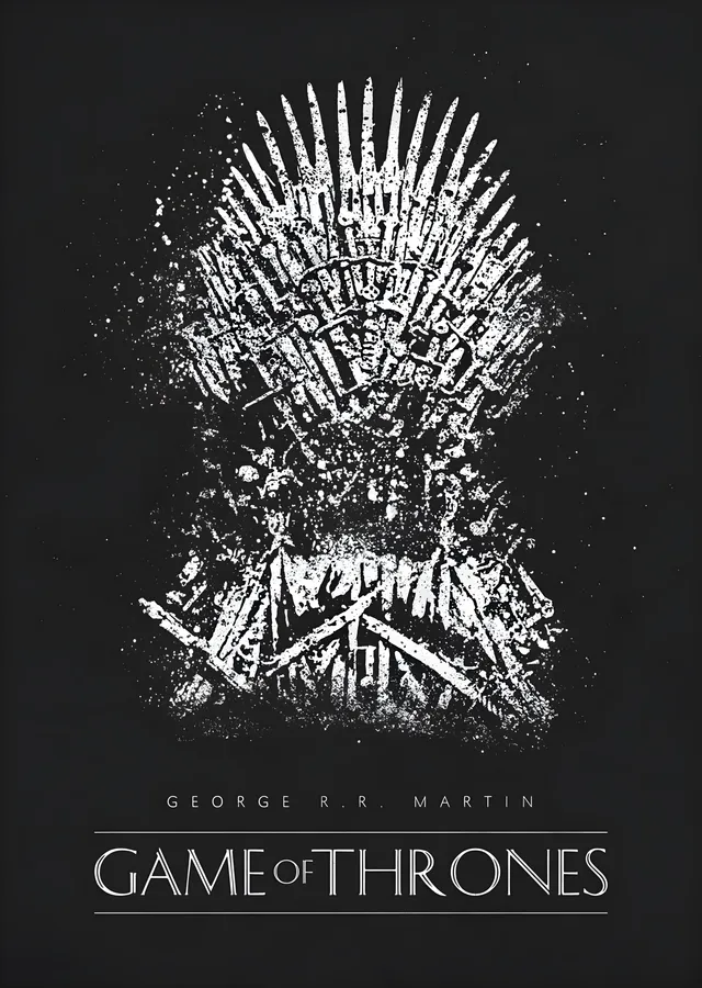 Game of Thrones: Siyah Beyaz Demir Taht metal tablo