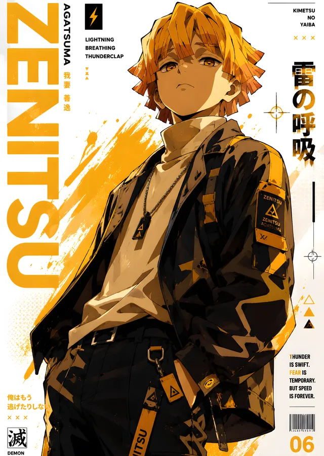 Demon Slayer · Zenitsu Agatsuma metal tablo