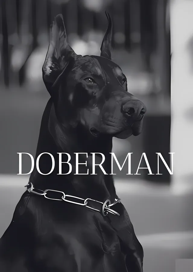 Doberman: Sihirli Köpek Portresi metal tablo