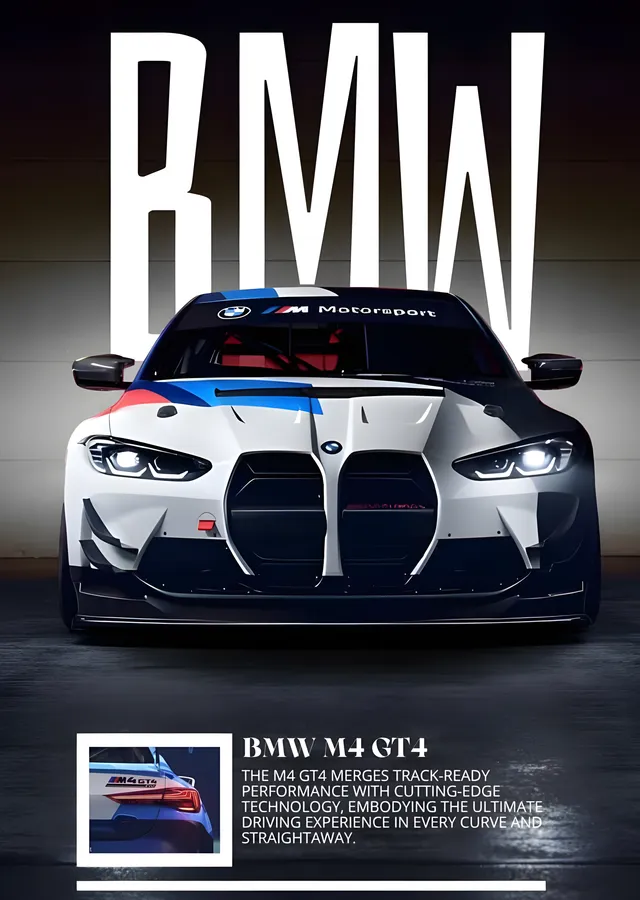BMW M4 GT4 metal tablo