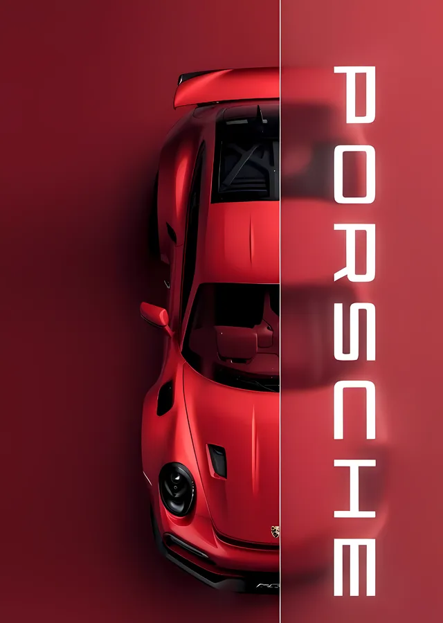 Porsche 911: Kırmızı Performans metal tablo