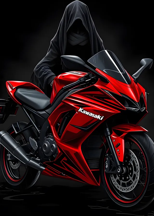Kawasaki Ninja - Kapüşonlu Sürücü metal tablo