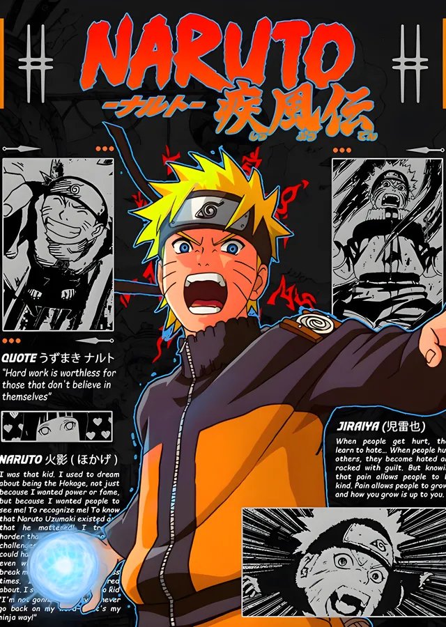 Naruto Shippuden: Manga Kolajı metal tablo