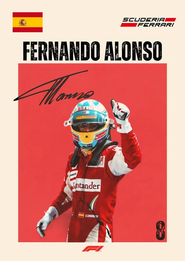 Fernando Alonso: Ferrari F1 metal tablo