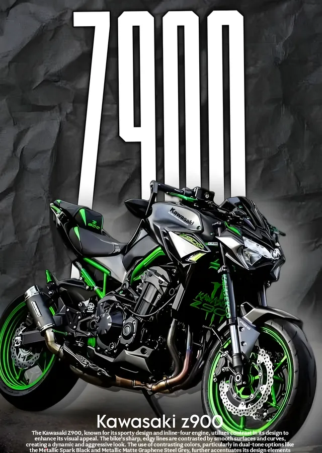 Kawasaki Z900 - Koyu Doku metal tablo