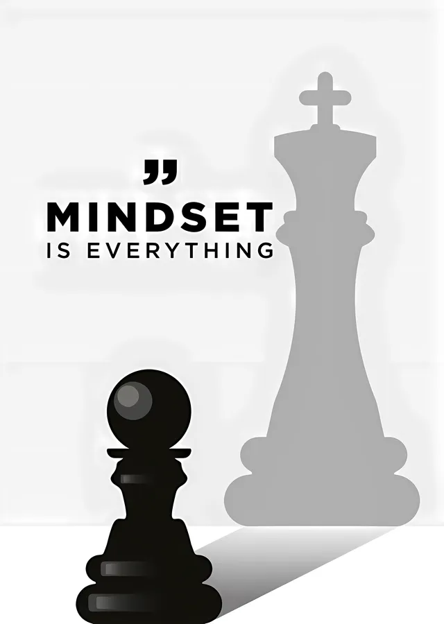 MINDSET IS EVERYTHING: Satranç İkonu metal tablo